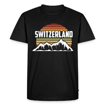 Montagnes suisses et Alpes Suisses - T-shirt Premium bio Homme - noir - Devant - Nico (187cm)