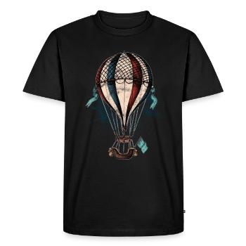 Montgolfières vintage Montgolfières - T-shirt Premium bio Homme - noir - Devant - Nico (187cm)
