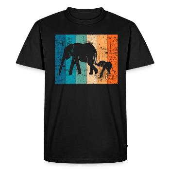 Eléphant éléphant animal Afrique retro cadeau - T-shirt Premium bio Homme - noir - Devant - Nico (187cm)