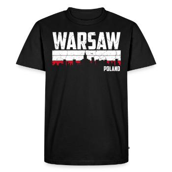 Varsovie Skyline Pologne - T-shirt Premium bio Homme - noir - Devant - Nico (187cm)