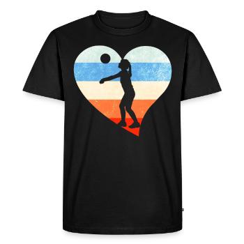 Volley joueur filles - T-shirt Premium bio Homme - noir - Devant - Nico (187cm)