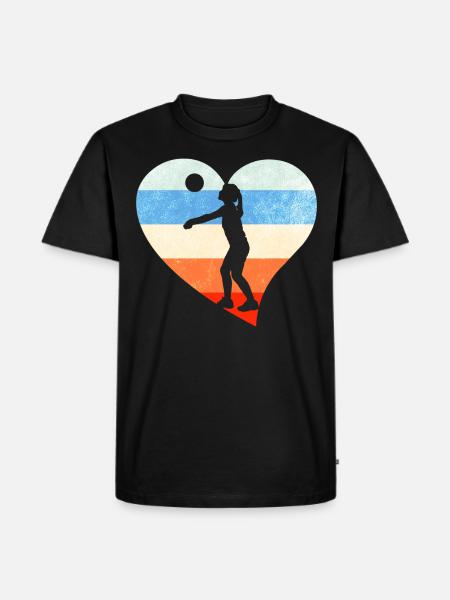 Volleyball Spieler Mädchen - Männer Premium Bio T-Shirt - Schwarz