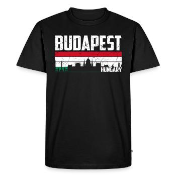 Budapest Skyline Hongrie - T-shirt Premium bio Homme - noir - Devant - Nico (187cm)