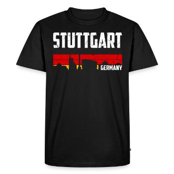 Stuttgart Deutschland - Männer Premium Bio T-Shirt - Schwarz - Vorne - Nico (187cm)