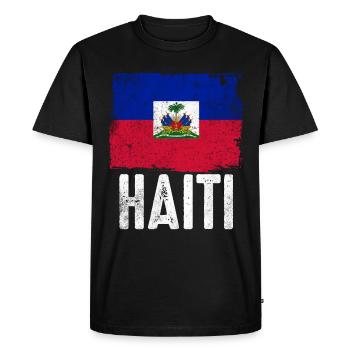 Haïti vacances drapeau Haïti - T-shirt Premium bio Homme - noir - Devant - Nico (187cm)