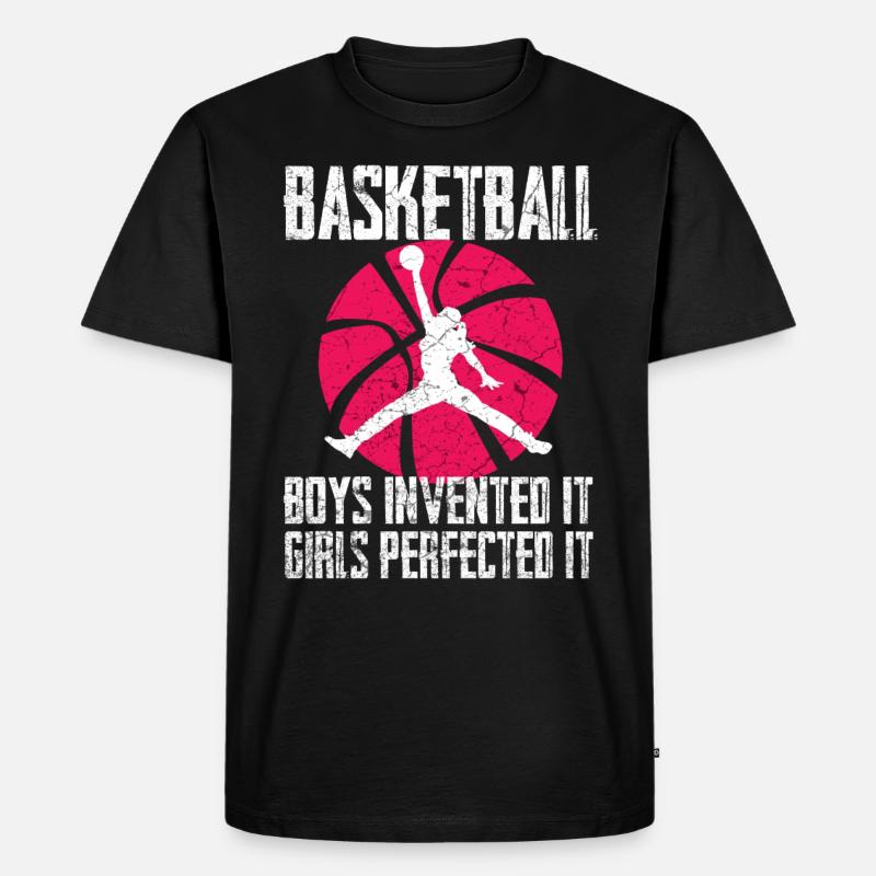 Basketball Mädchen - Männer Premium Bio T-Shirt - Schwarz