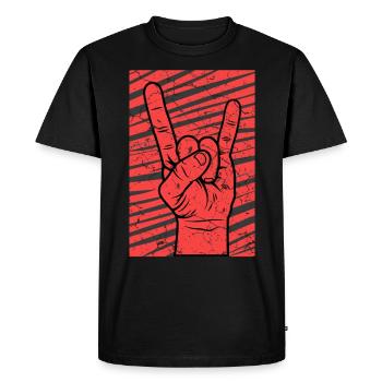 Devil's Horn Punks - Men's Premium Organic T-Shirt - black - Front - Nico (187cm)