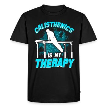 Funny Sport Calisthenics Training - Men's Premium Organic T-Shirt - black - Front - Nico (187cm)