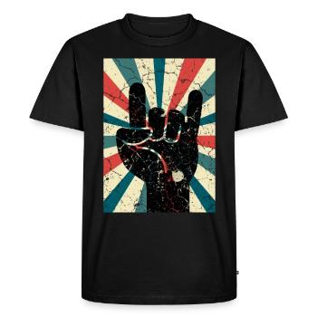 Devil's Horn Punks - Men's Premium Organic T-Shirt - black - Front - Nico (187cm)