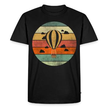 Ballon volant montgolfière montgolfière - T-shirt Premium bio Homme - noir - Devant - Nico (187cm)