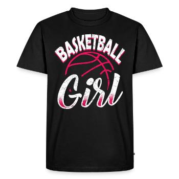 Fille de basket-ball joueur de basket - T-shirt Premium bio Homme - noir - Devant - Nico (187cm)