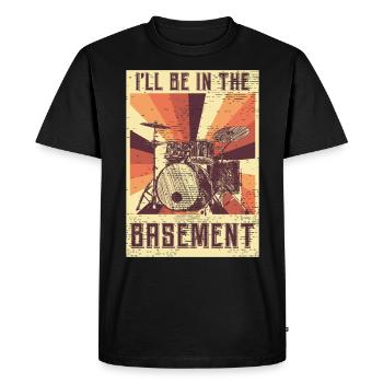 batterie baguettes batteurs batteur - T-shirt Premium bio Homme - noir - Devant - Nico (187cm)