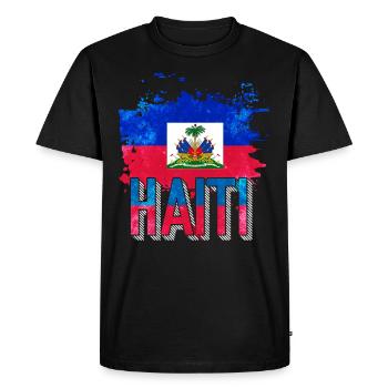 Haïti vacances drapeau Haïti - T-shirt Premium bio Homme - noir - Devant - Nico (187cm)