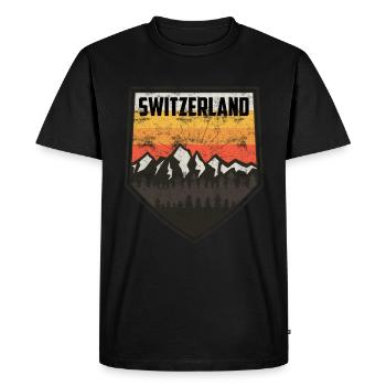 Montagnes suisses et Alpes Suisses - T-shirt Premium bio Homme - noir - Devant - Nico (187cm)