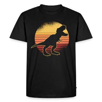 T-Rex Rex dinosaure retro rengaine cadeau - T-shirt Premium bio Homme - noir - Devant - Nico (187cm)
