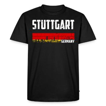 Stuttgart Germany - Men's Premium Organic T-Shirt - black - Front - Nico (187cm)