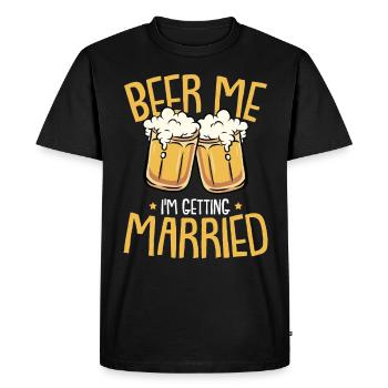 Groom mariés Beuverie bière célibataire cadeau - T-shirt Premium bio Homme - noir - Devant - Nico (187cm)