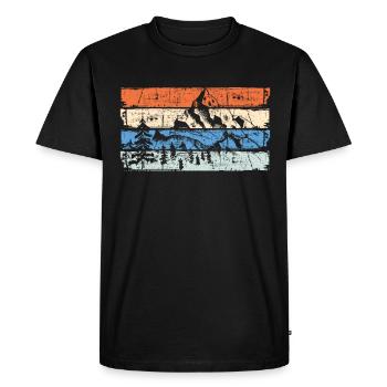 Hiking randonnée montagne nature montagne retro cadeau - T-shirt Premium bio Homme - noir - Devant - Nico (187cm)