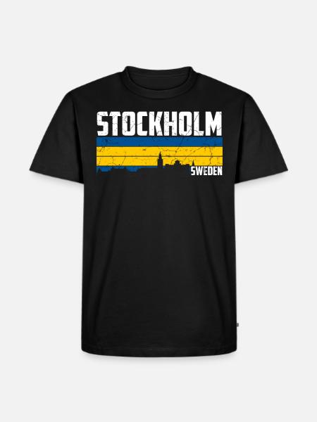 Stockholm Skyline - Men's Premium Organic T-Shirt - black