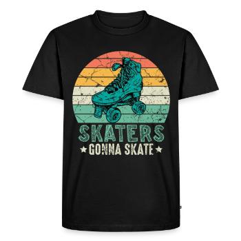 Patins à roulettes rétro rollers - T-shirt Premium bio Homme - noir - Devant - Nico (187cm)