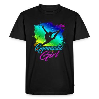 Gymnastique filles - T-shirt Premium bio Homme - noir - Devant - Nico (187cm)