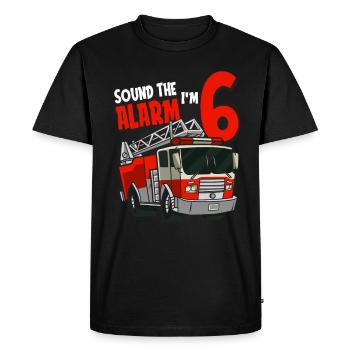 Pompiers 6 anniversaire année enfants garçon cadeau - T-shirt Premium bio Homme - noir - Devant - Nico (187cm)