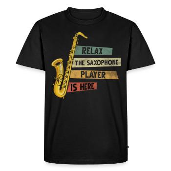 Saxophoniste Saxophoniste Musique de soufflage Saxophone - T-shirt Premium bio Homme - noir - Devant - Nico (187cm)