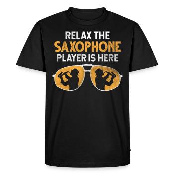 Brass saxophone - Men's Premium Organic T-Shirt - black - Front - Nico (187cm)