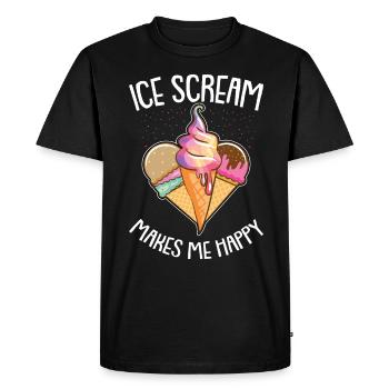 Glace glace glace crème glacée d’été rengaine cadeau - T-shirt Premium bio Homme - noir - Devant - Nico (187cm)
