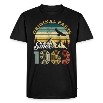 Vintage 1963 63 Anniversaire Rétro Millésime cadeau - T-shirt Premium bio Homme - noir - Devant - Nico (187cm)