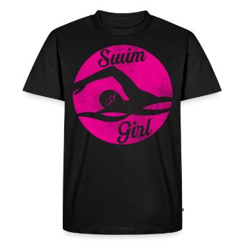 Schwimm Girl Schwimmerin Schwimmen Mädchen - Männer Premium Bio T-Shirt - Schwarz - Vorne - Nico (187cm)