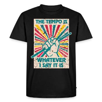 Drums Drum Sticks Drummer Drummer - Men's Premium Organic T-Shirt - black - Front - Nico (187cm)