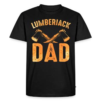 Lumberjack woodworker woodcutter father - Men's Premium Organic T-Shirt - black - Front - Nico (187cm)