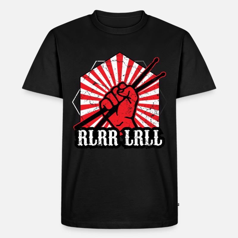Schlagzeug Regel Drum Sticks - Männer Premium Bio T-Shirt - Schwarz
