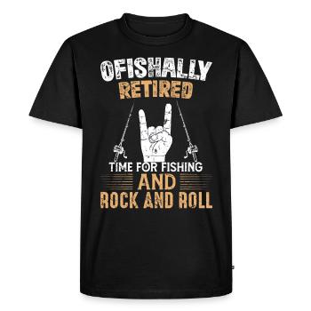 Renter et Pêche Drôle de Pêche - T-shirt Premium bio Homme - noir - Devant - Nico (187cm)