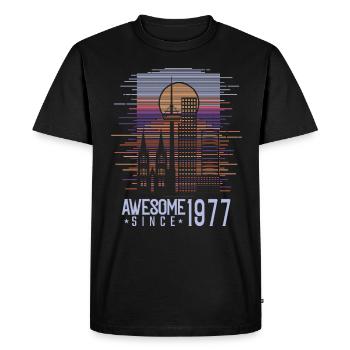 Vintage 1977 77 Anniversaire Rétro Millésime cadeau - T-shirt Premium bio Homme - noir - Devant - Nico (187cm)
