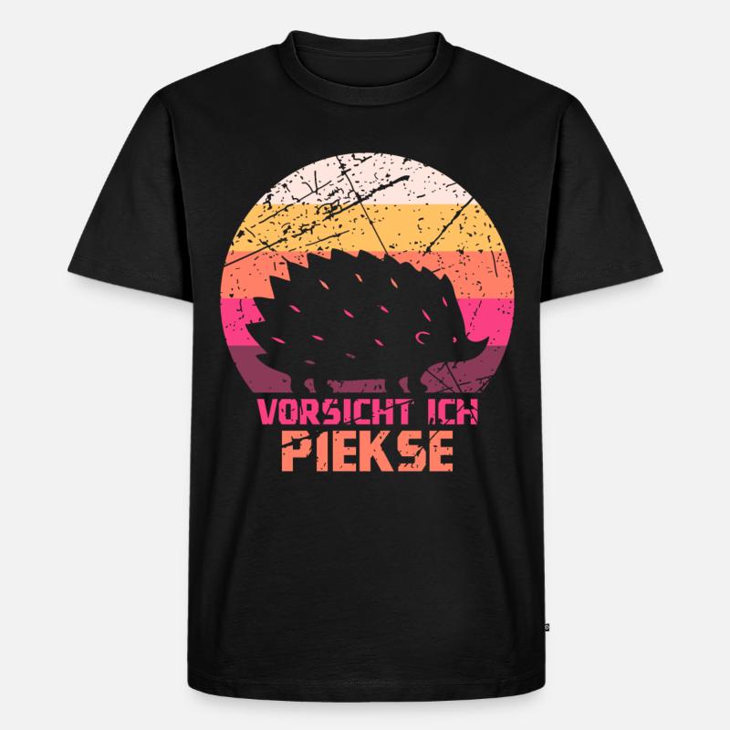 Igel - Männer Premium Bio T-Shirt - Schwarz