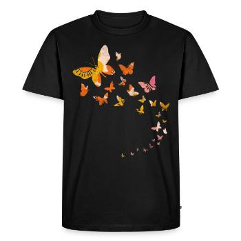 Jolies fleurs papillon - T-shirt Premium bio Homme - noir - Devant - Nico (187cm)