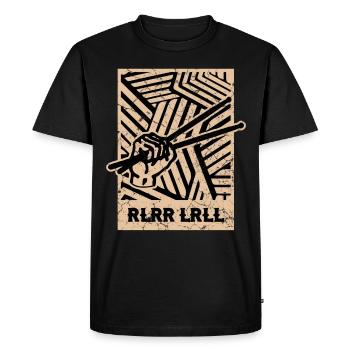 Drummer Drum Sticks - Men's Premium Organic T-Shirt - black - Front - Nico (187cm)