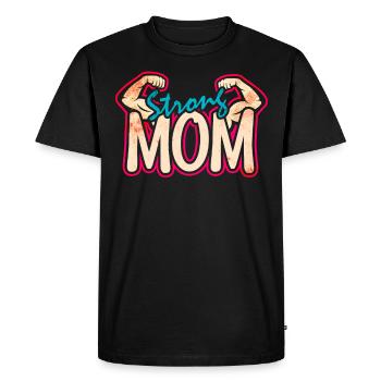 Forte mère sport de musculation d’entraînement femmes - T-shirt Premium bio Homme - noir - Devant - Nico (187cm)