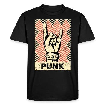 Punk Vintage Devil's Horn Punks - Men's Premium Organic T-Shirt - black - Front - Nico (187cm)