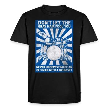 Drums Drum Sticks Drummer Grandpa - Men's Premium Organic T-Shirt - black - Front - Nico (187cm)
