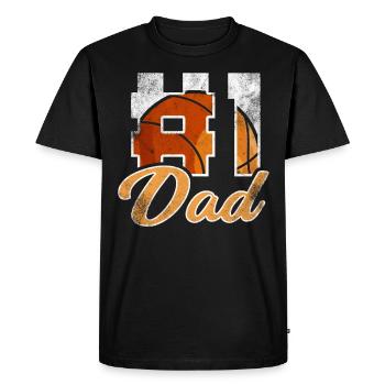 Basketteur papa rétro rétro papa - T-shirt Premium bio Homme - noir - Devant - Nico (187cm)
