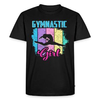 Gymnastique filles - T-shirt Premium bio Homme - noir - Devant - Nico (187cm)