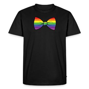 Noël mariage LBGT cadeau arc-en-ciel - T-shirt Premium bio Homme - noir - Devant - Nico (187cm)