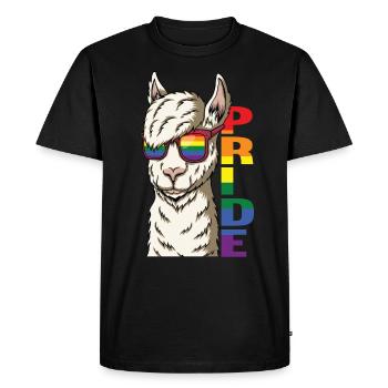 Rainbow Lama Funny Pride Saying Gift - Men's Premium Organic T-Shirt - black - Front - Nico (187cm)