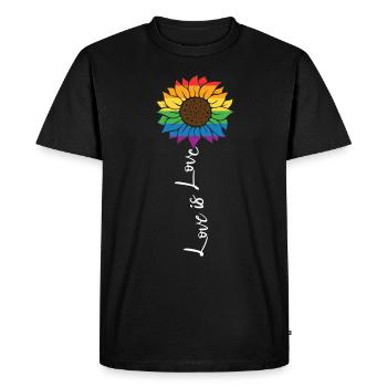 Chers gays arc-en-ciel fier lesbiennes Tournesol - T-shirt Premium bio Homme - noir - Devant - Nico (187cm)