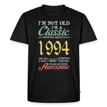 Vintage 1994 94 Anniversaire Rétro Millésime cadeau - T-shirt Premium bio Homme - noir - Devant - Nico (187cm)