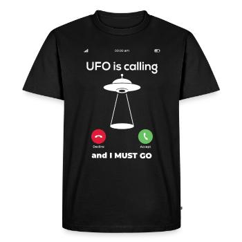 Alien OVNI Extra-terrestre Aliens Area Secret Cadeau - T-shirt Premium bio Homme - noir - Devant - Nico (187cm)