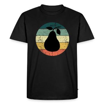 Poire Fruit Fruit Poires Jardin Rétro Cadeau - T-shirt Premium bio Homme - noir - Devant - Nico (187cm)